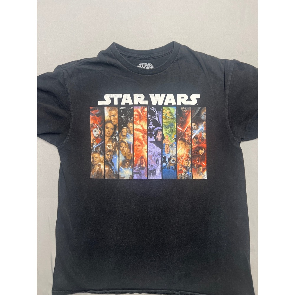 Star Wars Mad Engine Black Graphic T-Shirt Character Collage Mens Medium M